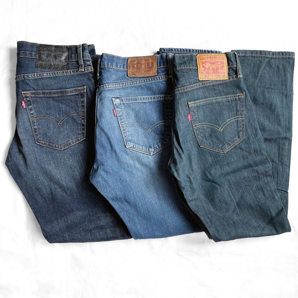 Lot of 3 Levi's 511 508 Skinny Straight Mens Jeans 29-31W x 30L